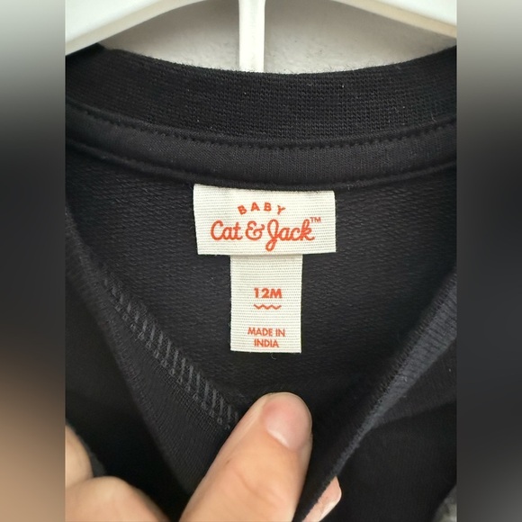 Cat & Jack Baby Halloween Bat Matching Set SZ 12M Long Sleeve Jogger New Fall - Picture 3 of 7